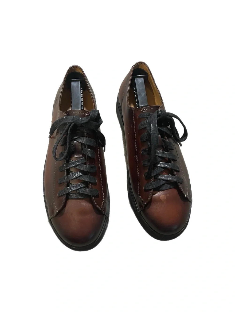 Mens Italian Leather OOGGII Luxury Brown Sneakers